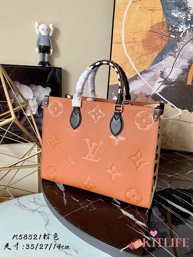 Louis Vuitton Onthego Monogram Empreinte Leather In Brown – M58522 – 35x27x14cm - 1