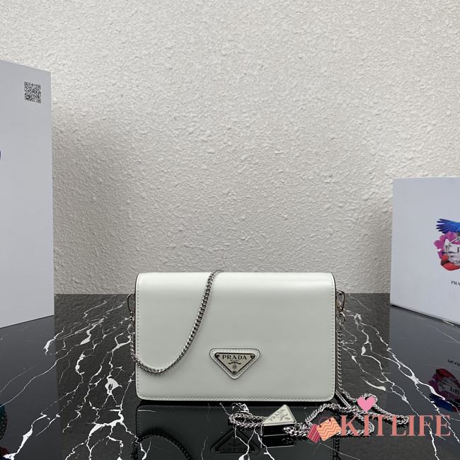 Prada Shiny Necklace Bag White  – 1BD307 – 19x10.5x3.5 cm - 1