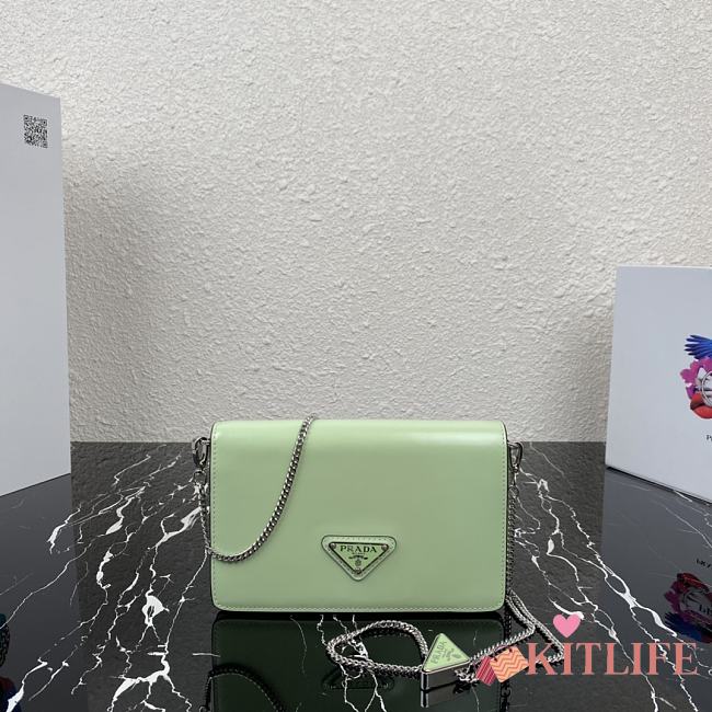 Prada Shiny Necklace Bag Green  – 1BD307 – 19x10.5x3.5 cm - 1