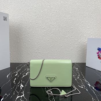 Prada Shiny Necklace Bag Green  – 1BD307 – 19x10.5x3.5 cm