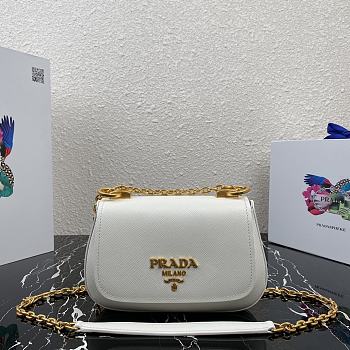 Prada Saffiano Leather Shoulder Bag White – 1BD275 – 22x14x6.5 cm