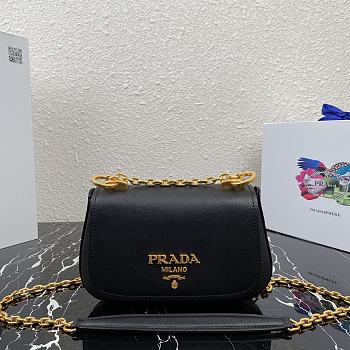 Prada Saffiano Leather Shoulder Bag Black – 1BD275 – 22x14x6.5 cm