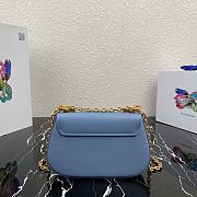 Prada Saffiano Leather Shoulder Bag Blue – 1BD275 – 22x14x6.5 cm - 5