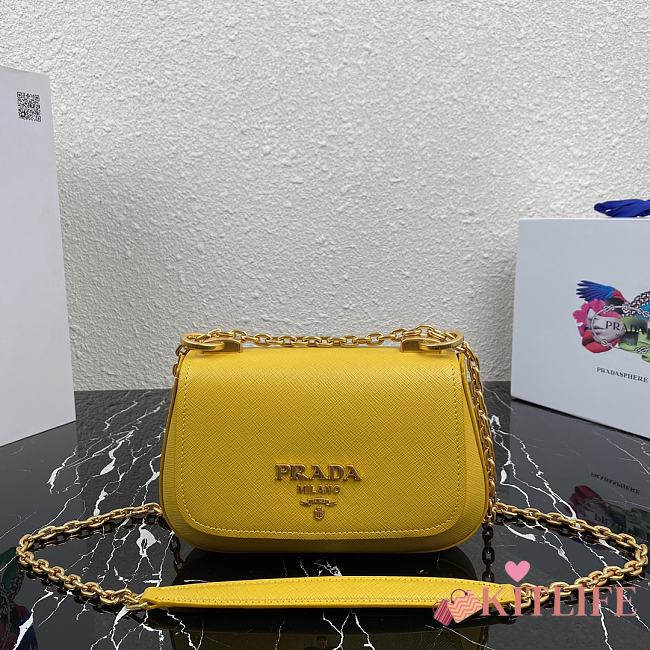 Prada Saffiano Leather Shoulder Bag Yellow – 1BD275 – 22x14x6.5 cm - 1