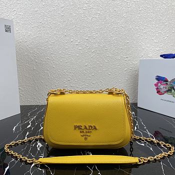 Prada Saffiano Leather Shoulder Bag Yellow – 1BD275 – 22x14x6.5 cm