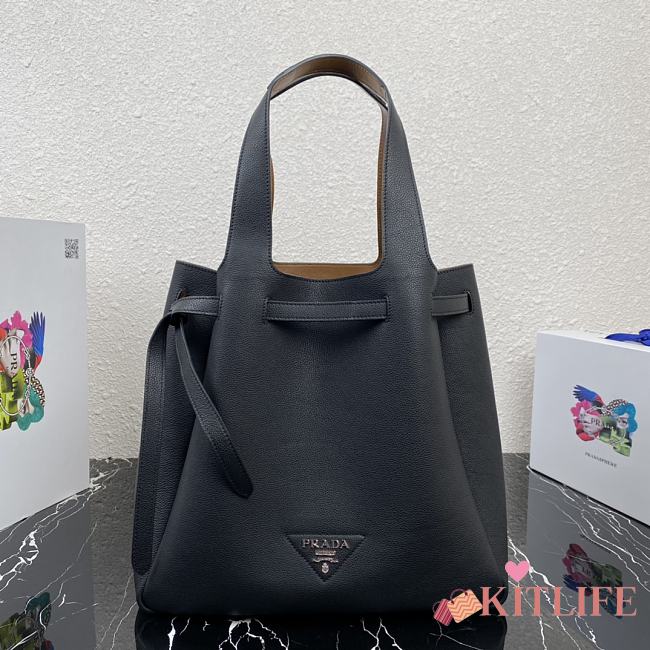 Prada Soft Leather Black Tote – 1BG339 – 36x34x16 cm - 1