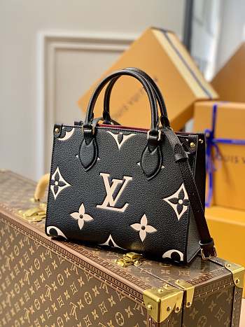 Louis Vuitton Onthego Bicolour Empreinte Monogram Black/Beige Tote Bag – M45659 – 25x19x11.5cm