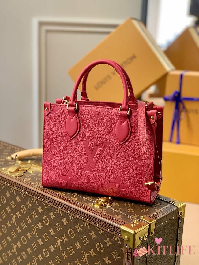 Louis Vuitton Onthego Empreinte Monogram Red Tote Bag – M45660 – 25x19x11.5cm - 1