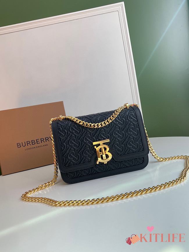 Burberry Quilted Monogram Lambskin TB Small Bag Black – 80317301 – 21 x 6 x 16 cm - 1