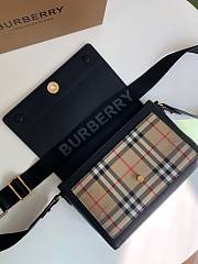 Burberry Leather and Vintage Check Note Crossbody Bag Black – 1791 – 25 x 8.5 x 18 cm - 4