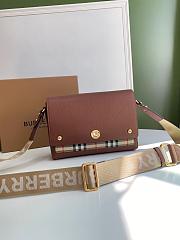 Burberry Leather and Vintage Check Note Crossbody Bag Brown – 1791 – 25 x 8.5 x 18 cm - 1