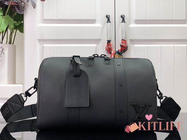 Louis Vuitton Keepall City Lychee Pattern Black - M57417 – 17 x 27 x 13 cm - 1