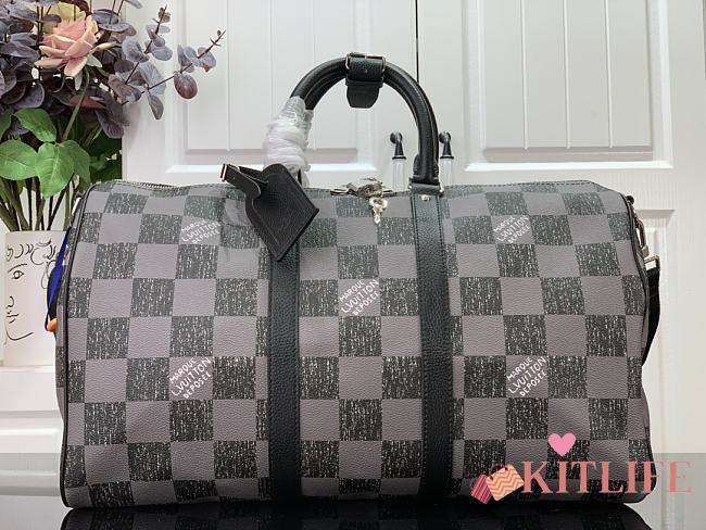 Louis Vuitton KEEPALL BANDOULIÈRE 45 Travel Bag Green Plaid - N80404 – 45 x 27 x 20 cm - 1
