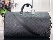 Louis Vuitton KEEPALL Embossed Travel Bag Black - M44470 – 50 x 29 x 22 cm - 5