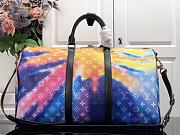 Louis Vuitton Keepall 50 BANDOULIÈRE Soft Monogram Aurora Pattern Travel Bag - M45758 – 50 x 29 x 23 cm - 5