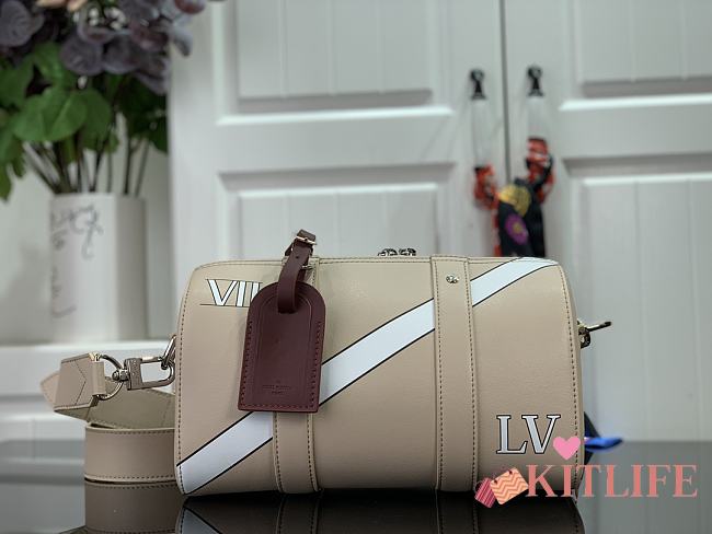 Louis Vuitton Keepall City Apricot Silk Printing - M45757 – 27 x 17 x 13 cm - 1