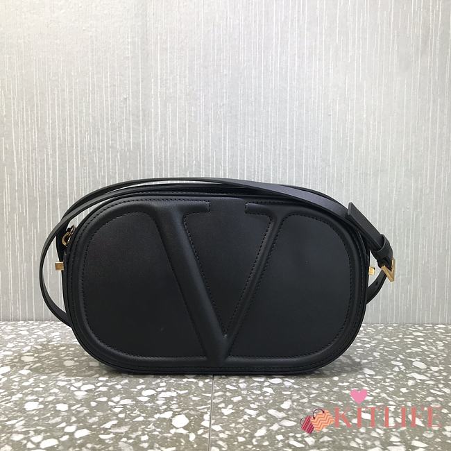 Valentino Garavani VLOGO Leather Camera Bag Black – 2500# – 25x15.5x6cm - 1