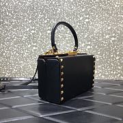 Valentino Garavani Rockstud Alcove Grained Calfskin Black Box Bag – 0052# – 19x12x8cm - 4