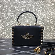 Valentino Garavani Rockstud Alcove Grained Calfskin Black Box Bag – 0052# – 19x12x8cm - 6