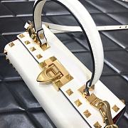 Valentino Garavani Rockstud Alcove Grained Calfskin White Box Bag – 0052# – 19x12x8cm - 3