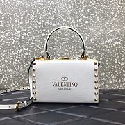 Valentino Garavani Rockstud Alcove Grained Calfskin White Box Bag – 0052# – 19x12x8cm - 5