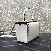 Valentino Garavani Rockstud Alcove Grained Calfskin White Box Bag – 0052# – 19x12x8cm - 6