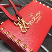 Valentino Garavani Rockstud Alcove Grained Calfskin Red Box Bag – 0052# – 19x12x8cm - 6