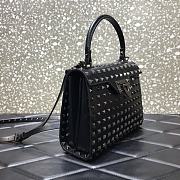 Valentino Garavani Rockstud Alcove All-Over Silver Gun Rivet Grained Calfskin Handbag – 0048B# – 22x17x9cm - 6