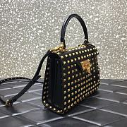Valentino Garavani Rockstud Alcove All-Over Gold Gun Rivet Grained Calfskin Handbag – 0048B# – 22x17x9cm - 2