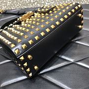 Valentino Garavani Rockstud Alcove All-Over Gold Gun Rivet Grained Calfskin Handbag – 0048B# – 22x17x9cm - 3