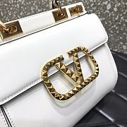 Valentino Rockstud Alcove Handbag In Grainy Calfskin White – 0041# – 23x20x6 cm - 2