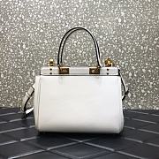 Valentino Rockstud Alcove Handbag In Grainy Calfskin White – 0041# – 23x20x6 cm - 4