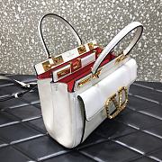 Valentino Rockstud Alcove Handbag In Grainy Calfskin White – 0041# – 23x20x6 cm - 6