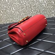 Valentino Rockstud Alcove Handbag In Grainy Calfskin Red – 0041# – 23x20x6 cm - 2