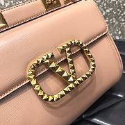 Valentino Rockstud Alcove Handbag In Grainy Calfskin Rose Cannalle – 0041# – 23x20x6 cm - 3