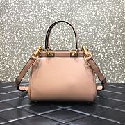 Valentino Rockstud Alcove Handbag In Grainy Calfskin Rose Cannalle – 0041# – 23x20x6 cm - 5