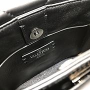 Valentino Roman Stud The Handle Bag 520 In Nappa Black Silver – 1199# – 20×9×15 cm - 4