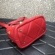 Valentino Roman Stud The Handle Bag 520 In Nappa Red – 1199# – 20×9×15 cm - 2