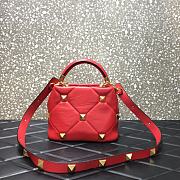 Valentino Roman Stud The Handle Bag 520 In Nappa Red – 1199# – 20×9×15 cm - 5