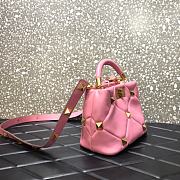 Valentino Roman Stud The Handle Bag 520 In Nappa Pink – 1199# – 20×9×15 cm - 6