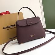 Burberry Durable Full-Grain Leather Handbag Burgundy - 6181 - 26 x 12 x 21cm - 1