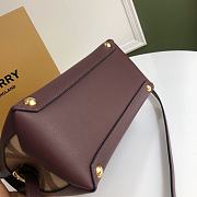 Burberry Durable Full-Grain Leather Handbag Burgundy - 6181 - 26 x 12 x 21cm - 2