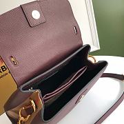 Burberry Durable Full-Grain Leather Handbag Burgundy - 6181 - 26 x 12 x 21cm - 5