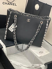 Chanel Shopping Bag Woven Chain With Shoulder Strap Cowhide Black - AS8485 – 38x31x10 cm - 3