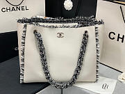 Chanel Shopping Bag Woven Chain With Shoulder Strap Cowhide White - AS8485 – 38x31x10 cm - 1