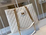 Chanel Diamond Check Leather Tote Shopping White Bag - AS6611 – 35x26x11 cm - 4