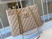 Chanel Diamond Check Leather Tote Shopping Tan Bag - AS6611 – 35x26x11 cm - 3