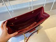 Chanel Diamond Check Leather Tote Shopping Red Bag - AS6611 – 35x26x11 cm - 3