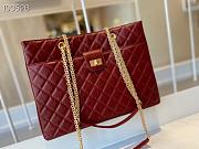 Chanel Diamond Check Leather Tote Shopping Red Bag - AS6611 – 35x26x11 cm - 6