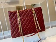 Chanel Diamond Check Leather Tote Shopping Red Bag - AS6611 – 35x26x11 cm - 5